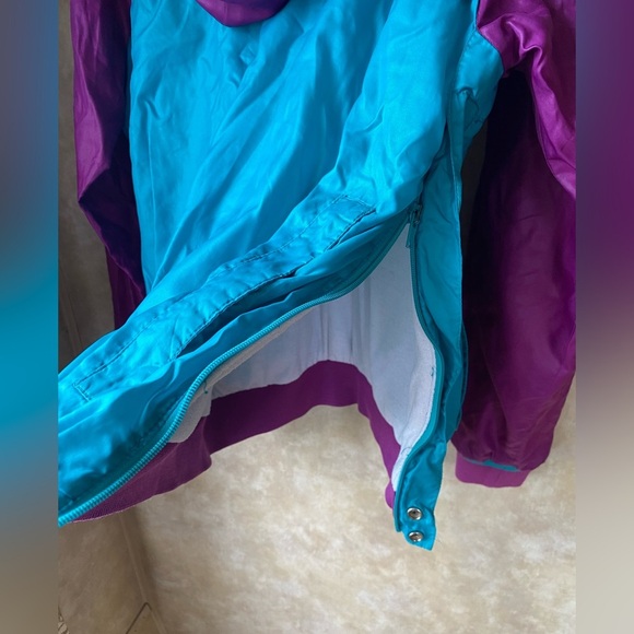 Vintage 80s 90s Puma Purple and Teal Pull Over Windbreaker Jacket Unisex Large - Picture 9 of 11